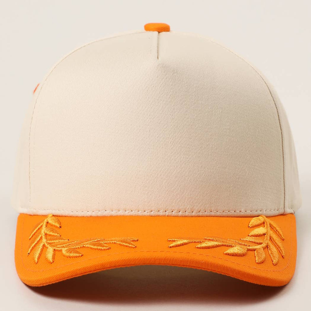 Plain Two Tone Canvas Cotton Bay Leaf Trucker Hat