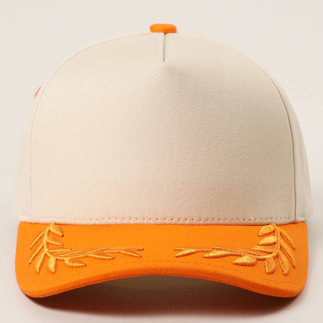 Plain Two Tone Canvas Cotton Bay Leaf Trucker Hat