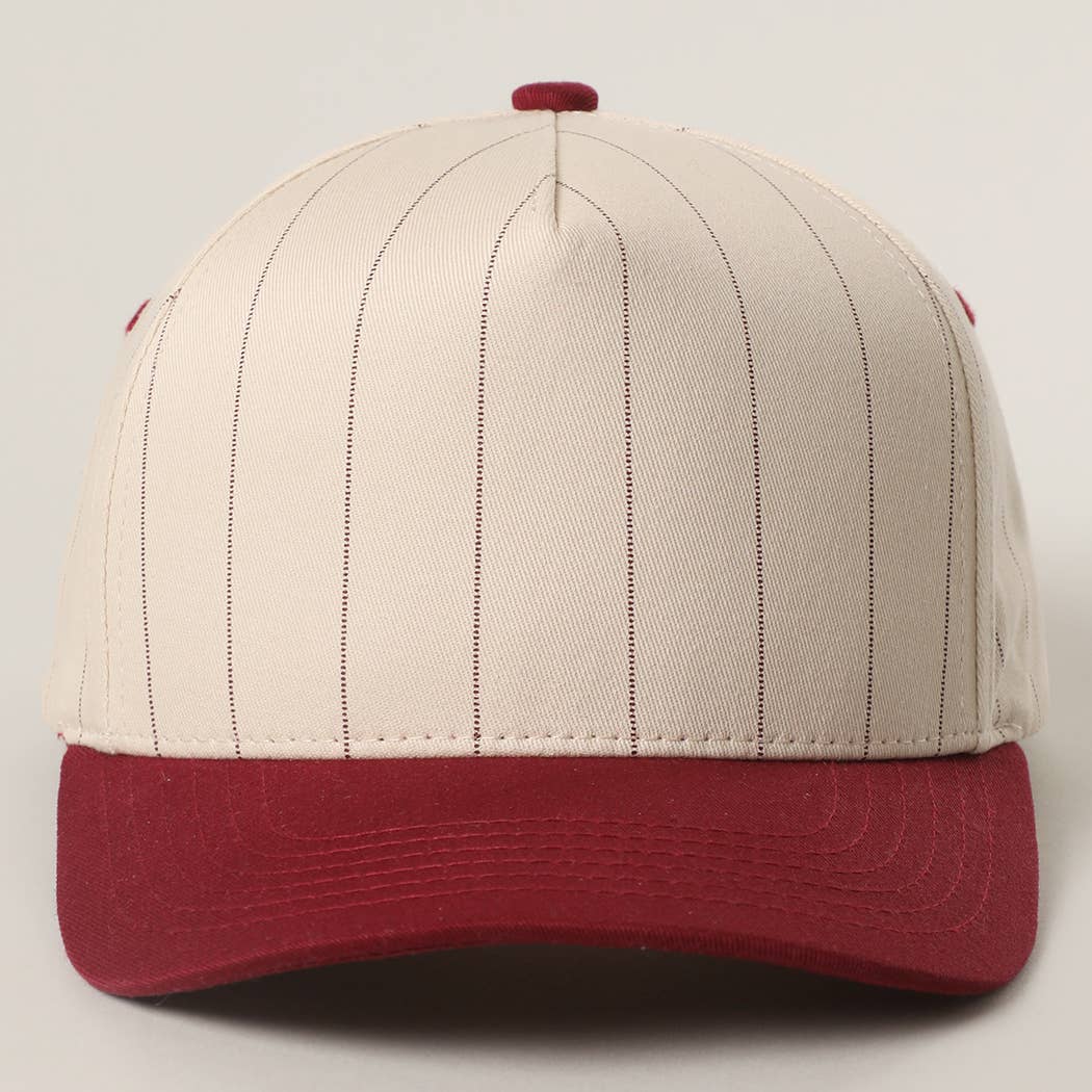 Two-Tone Pinstripe Canvas Trucker Hat
