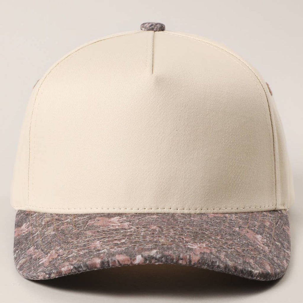 Two Tone Neutral Color BROWN CAMO Trucker Hat