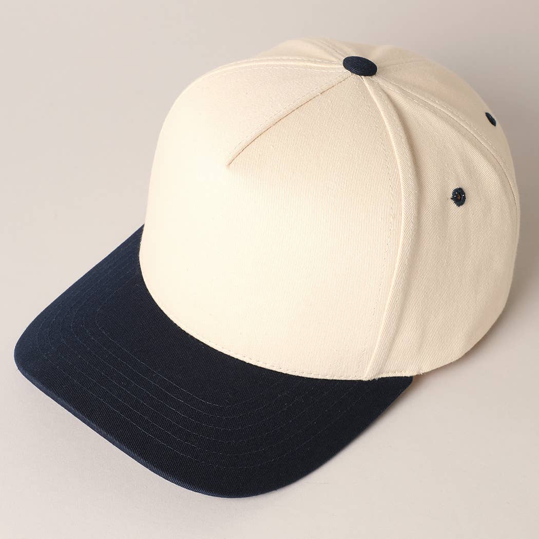 Plain Two-Tone Canvas Cotton Trucker Hat