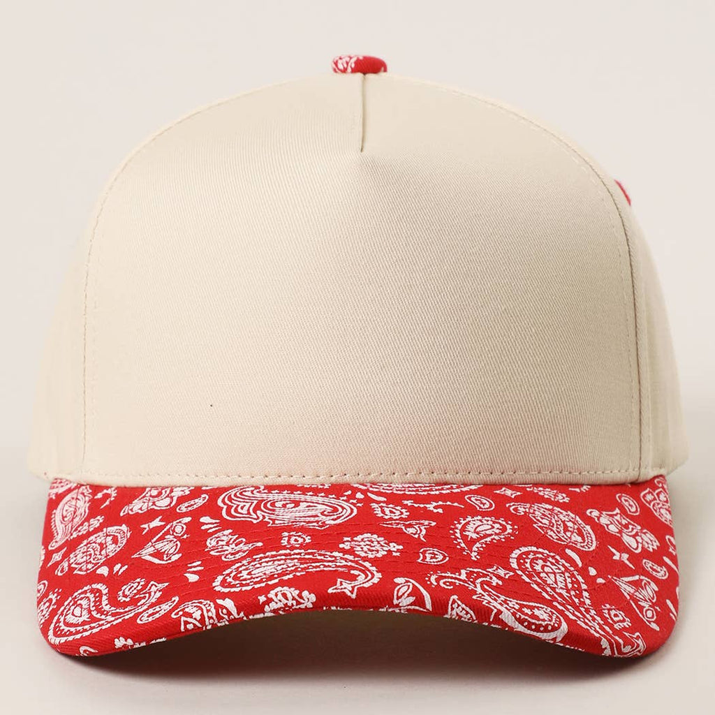 Two-Tone Canvas Cotton Paisley Trucker Hat