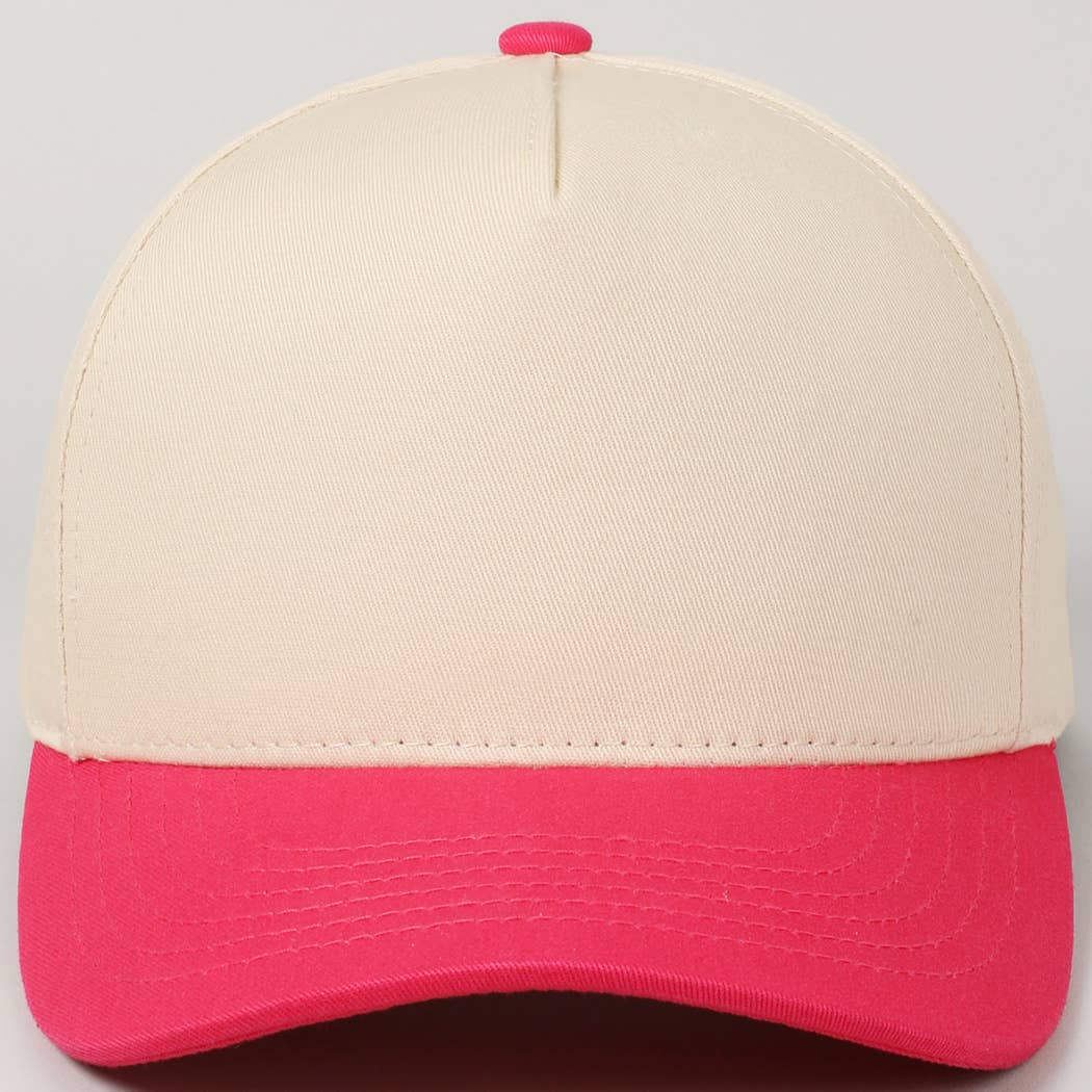 Plain Two-Tone Canvas Cotton Trucker Hat