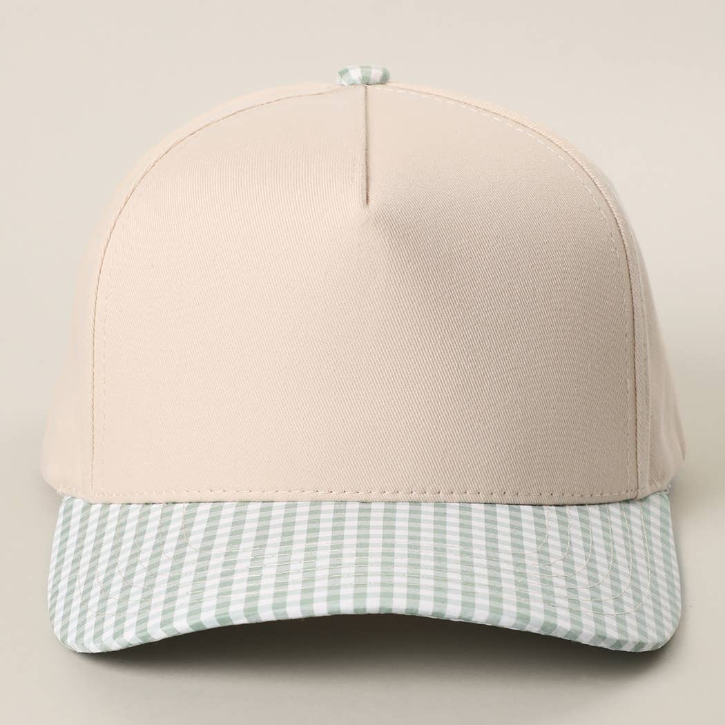 Small Gingham Check Two-Tone Trucker Hat