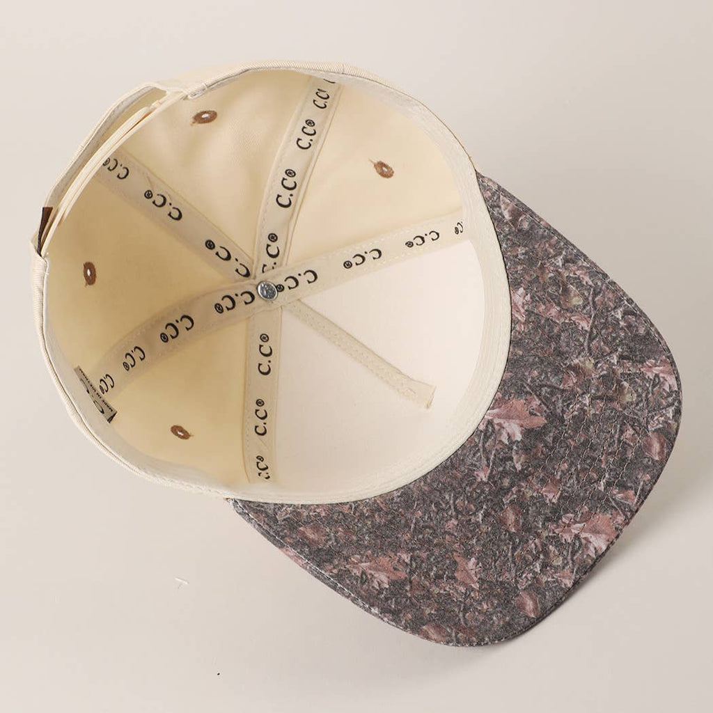 Two Tone Neutral Color BROWN CAMO Trucker Hat