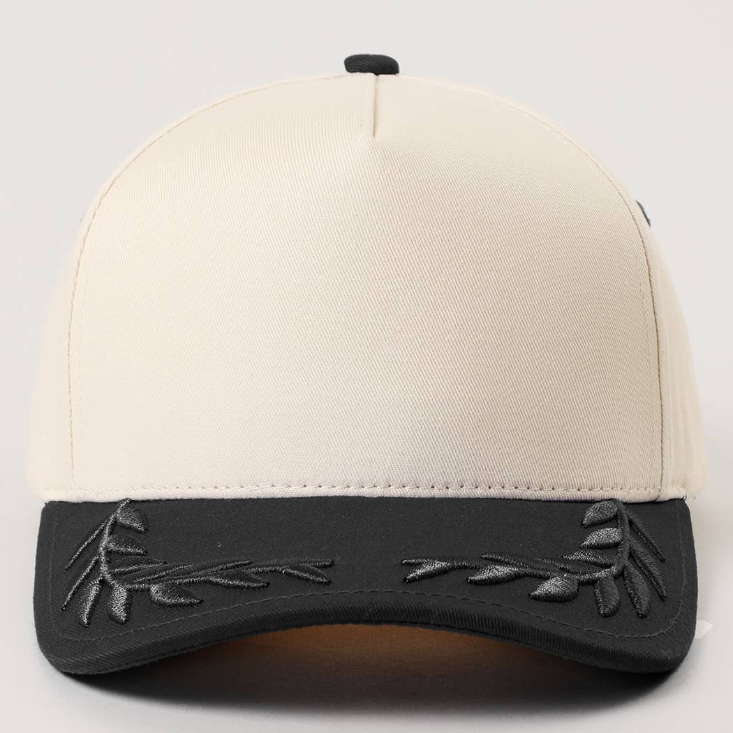 Plain Two Tone Canvas Cotton Bay Leaf Trucker Hat