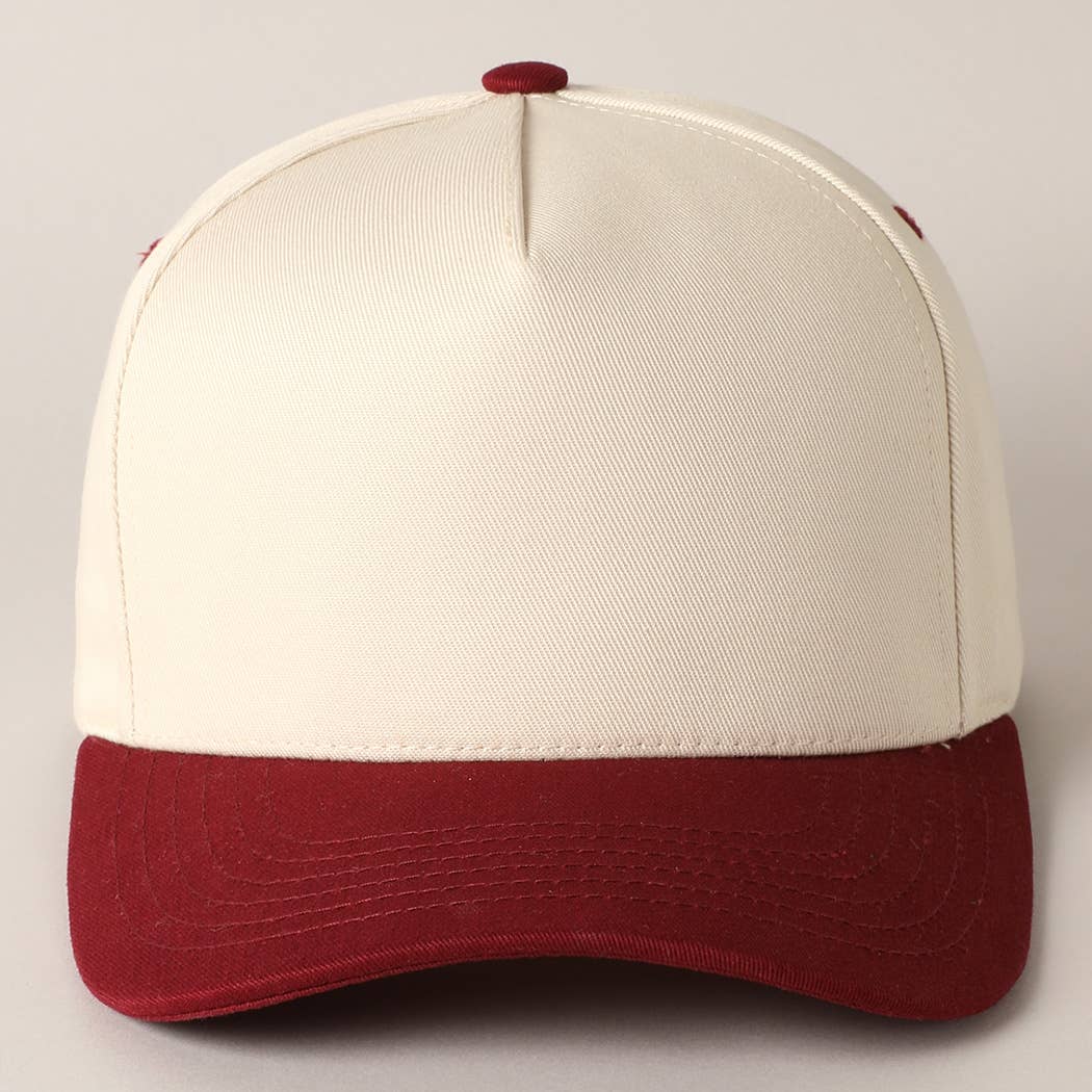 Plain Two-Tone Canvas Cotton Trucker Hat