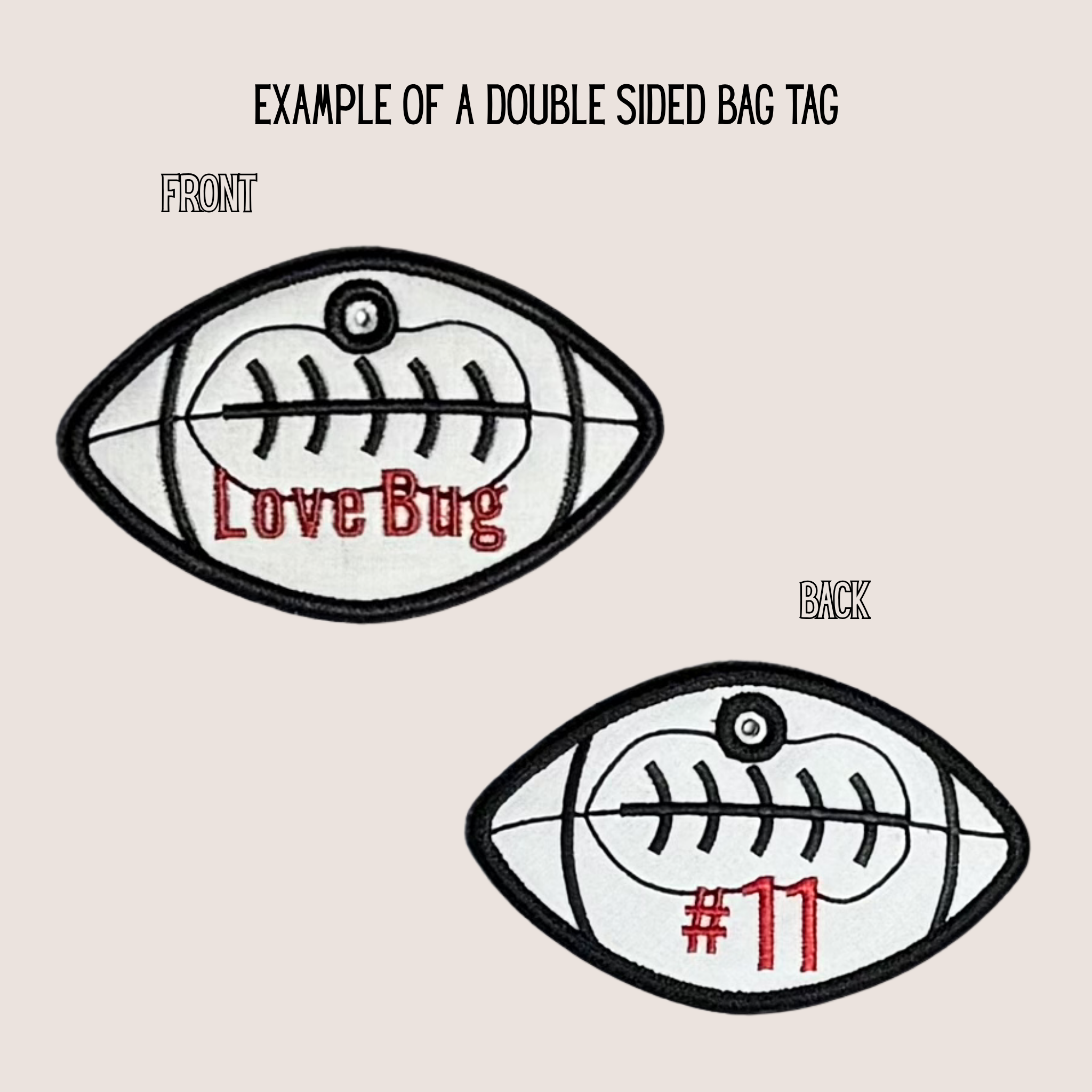 The Game Day Stitched Bag Tags