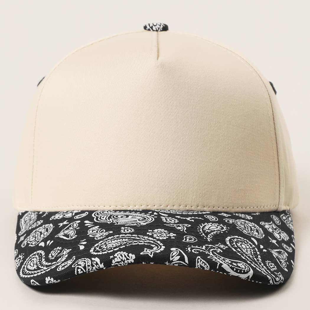 Two-Tone Canvas Cotton Paisley Trucker Hat