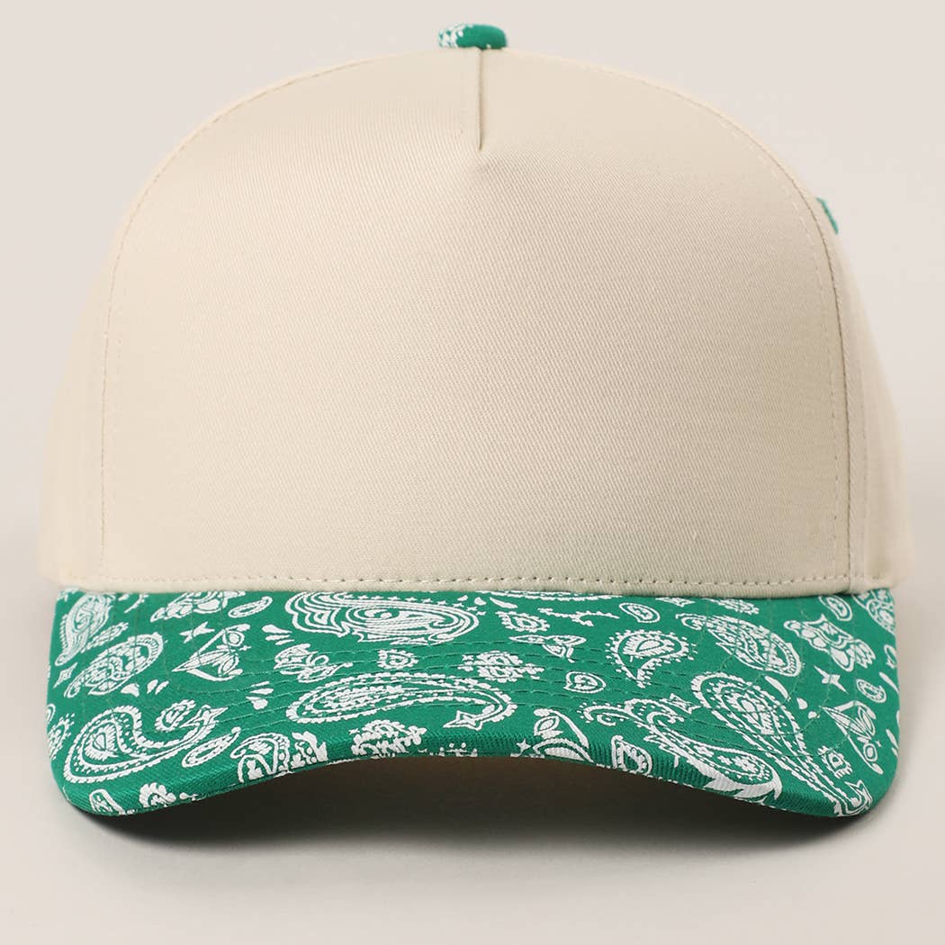 Two-Tone Canvas Cotton Paisley Trucker Hat