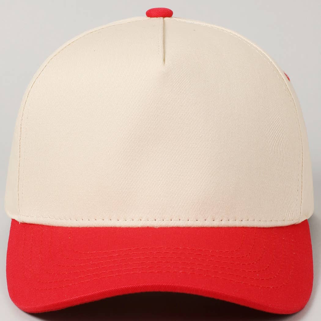 Plain Two-Tone Canvas Cotton Trucker Hat