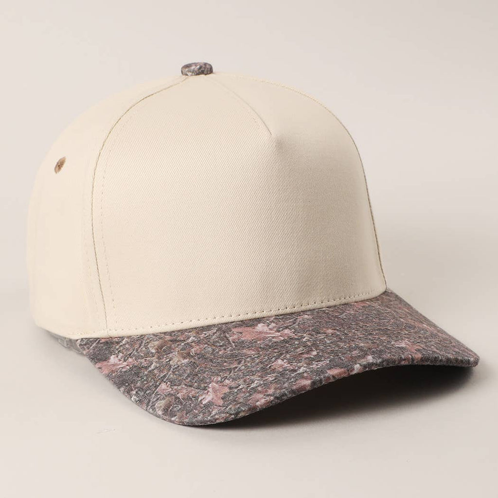 Two Tone Neutral Color BROWN CAMO Trucker Hat