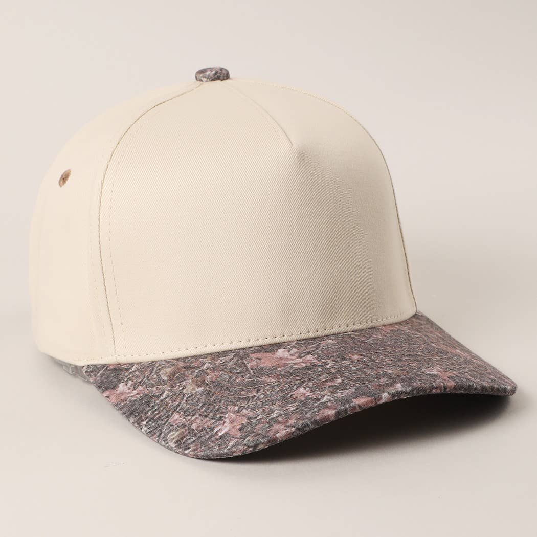 Two Tone Neutral Color BROWN CAMO Trucker Hat