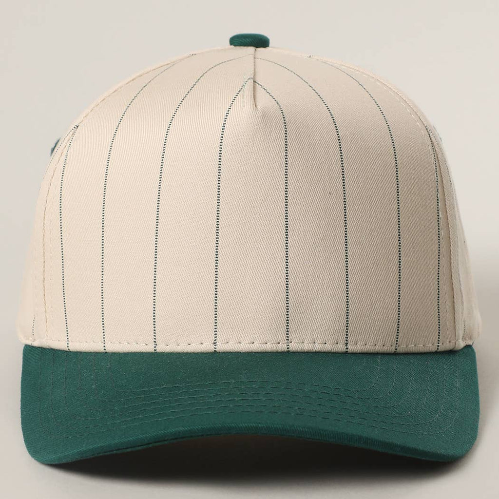Two-Tone Pinstripe Canvas Trucker Hat