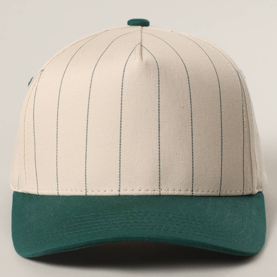 Two-Tone Pinstripe Canvas Trucker Hat