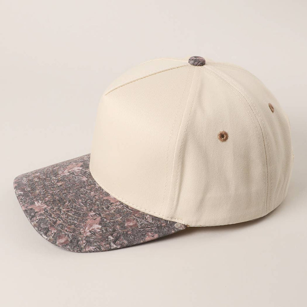 Two Tone Neutral Color BROWN CAMO Trucker Hat